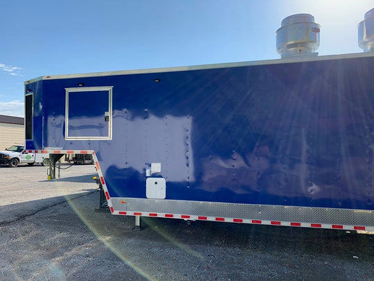 8.5' x 53' Cobalt Blue Gooseneck Concession Food Trailer