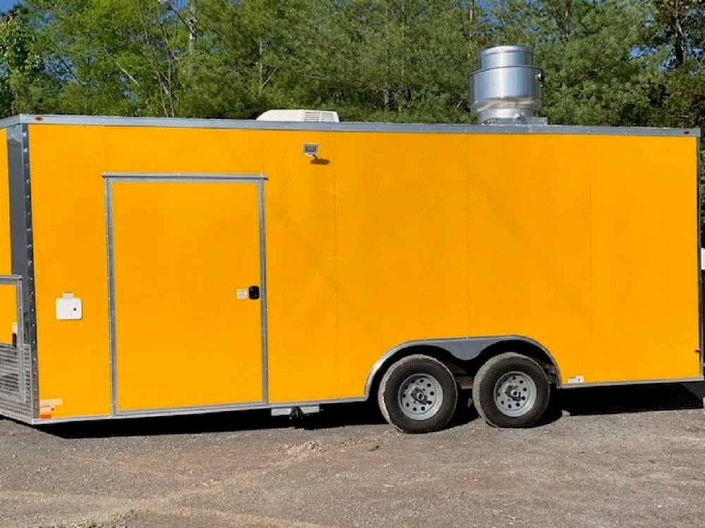 8.5 X 20 Yellow Concession Food Trailer