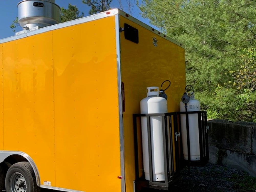 8.5 X 20 Yellow Concession Food Trailer