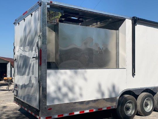 8.5' x 40' White BBQ Gooseneck Concession Food Trailer