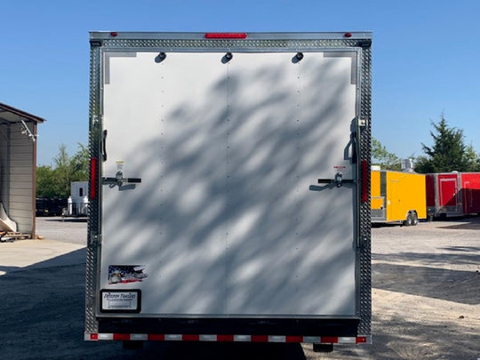 8.5' x 40' White BBQ Gooseneck Concession Food Trailer