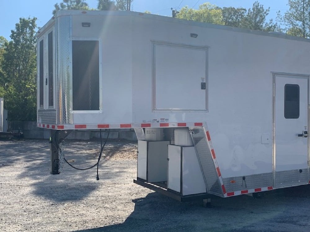 8.5' x 40' White BBQ Gooseneck Concession Food Trailer