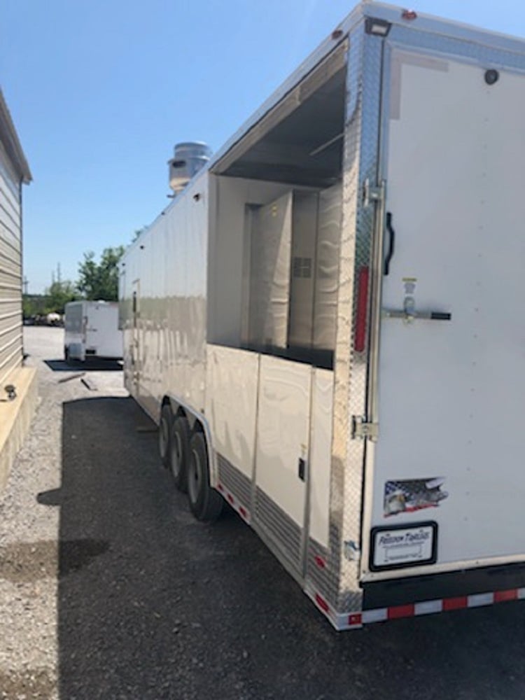 8.5' x 40' White BBQ Gooseneck Concession Food Trailer