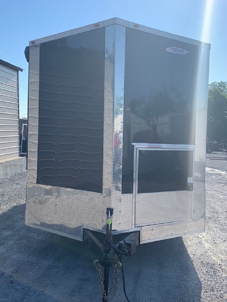 8.5' x 24' Black Porch Style Concession Food Trailer