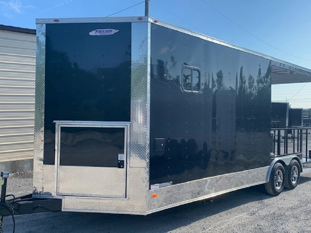 8.5' x 24' Black Porch Style Concession Food Trailer