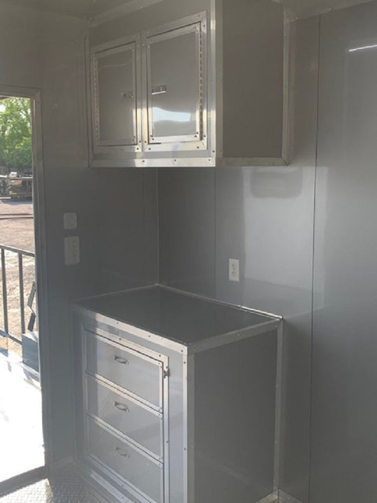 8.5' x 24' Black Porch Style Concession Food Trailer