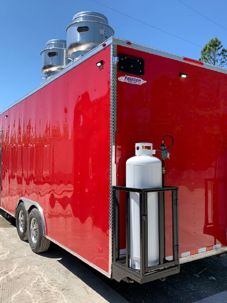 8.5 x 24 Red Food Concession Trailer w Appliances