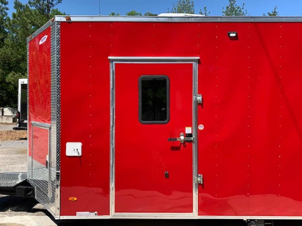 8.5 x 24 Red Food Concession Trailer w Appliances