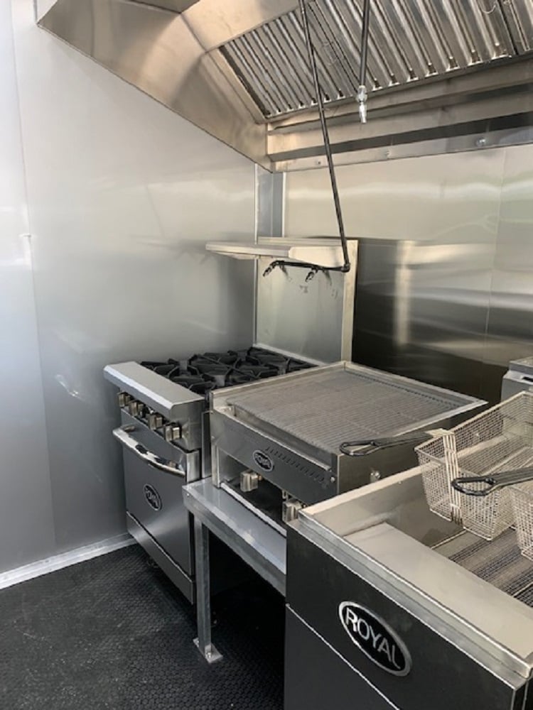 8.5 x 24 Red Food Concession Trailer w Appliances