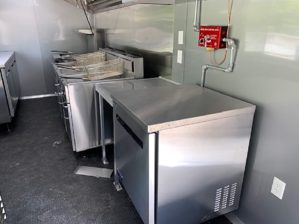 8.5 x 24 Red Food Concession Trailer w Appliances