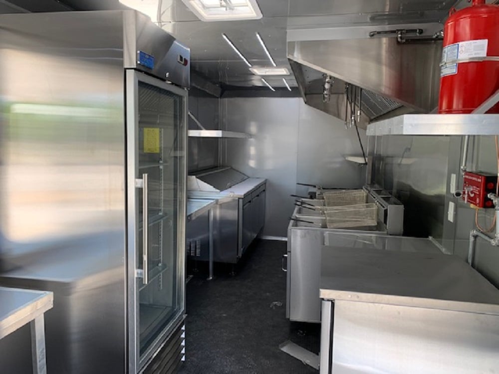 8.5 x 24 Red Food Concession Trailer w Appliances