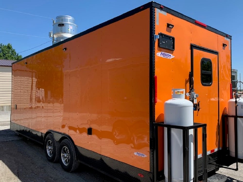 8.5' x 24' Orange Concession Food Trailer