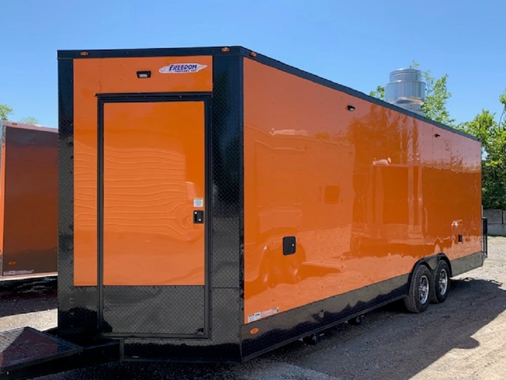 8.5' x 24' Orange Concession Food Trailer