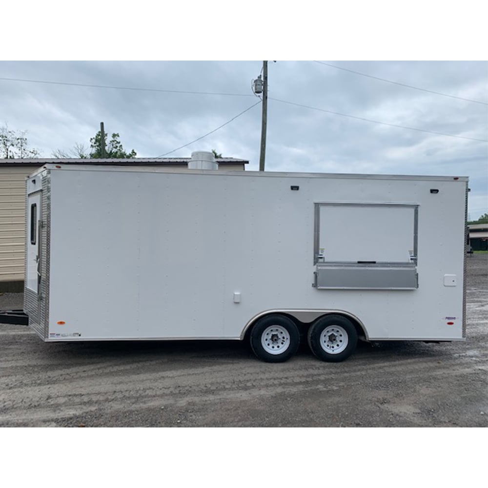 8.5 x 20 White V-Nose Concession Food Trailer