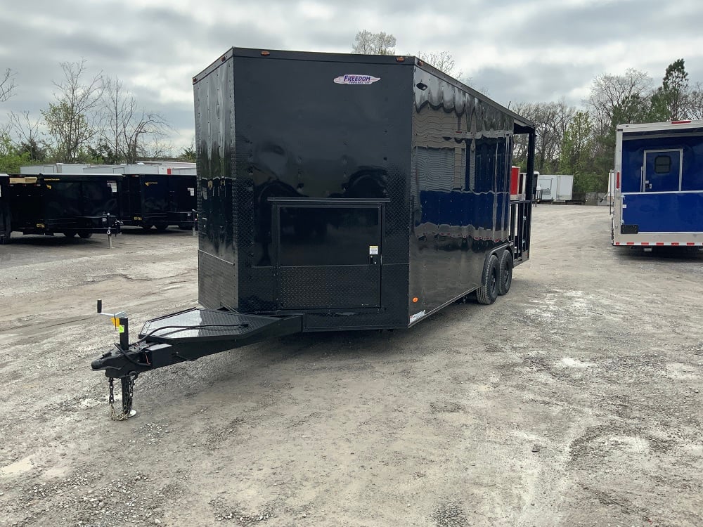 8.5 x 20 Black on Black Concession Food Trailer