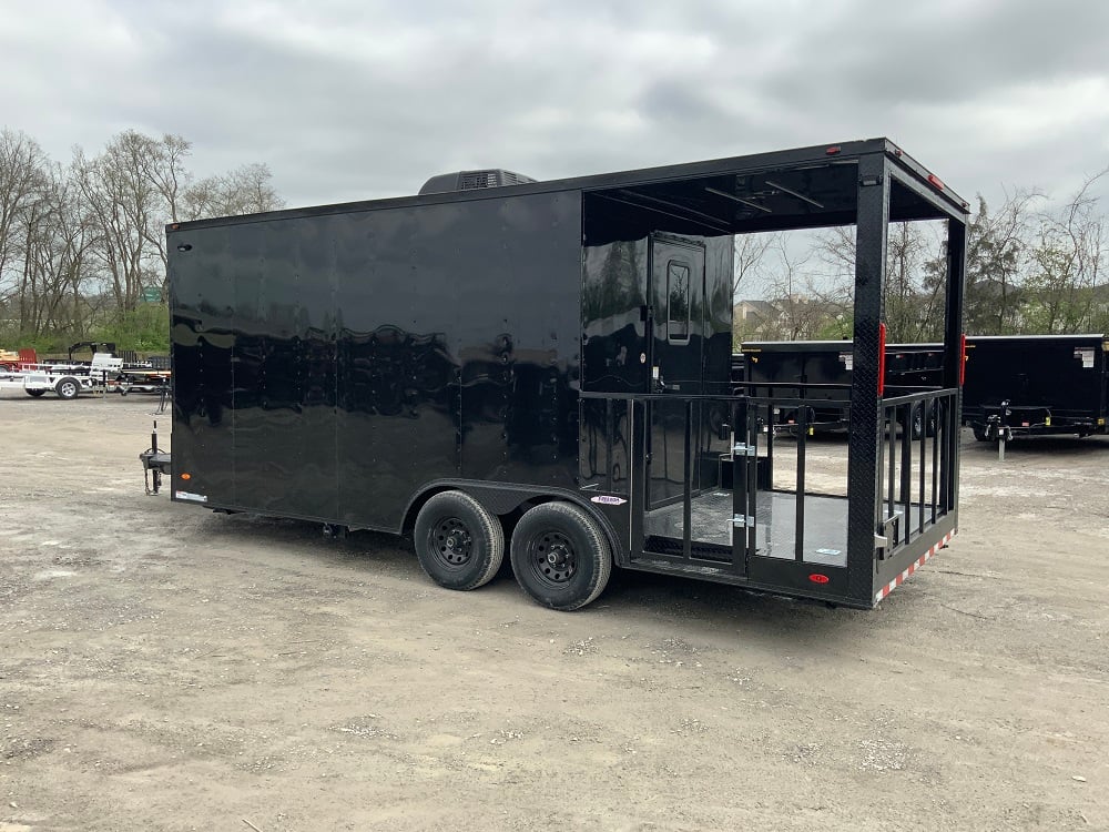 8.5 x 20 Black on Black Concession Food Trailer