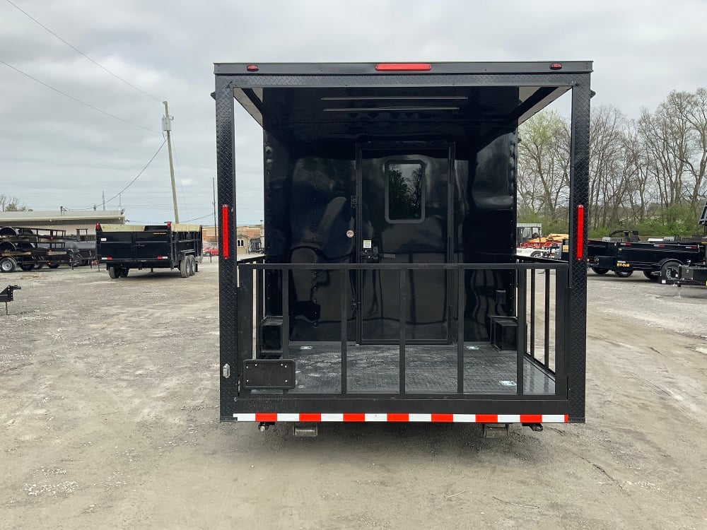 8.5 x 20 Black on Black Concession Food Trailer