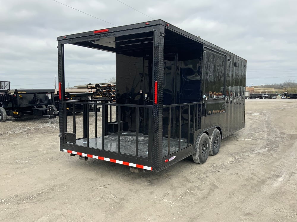 8.5 x 20 Black on Black Concession Food Trailer