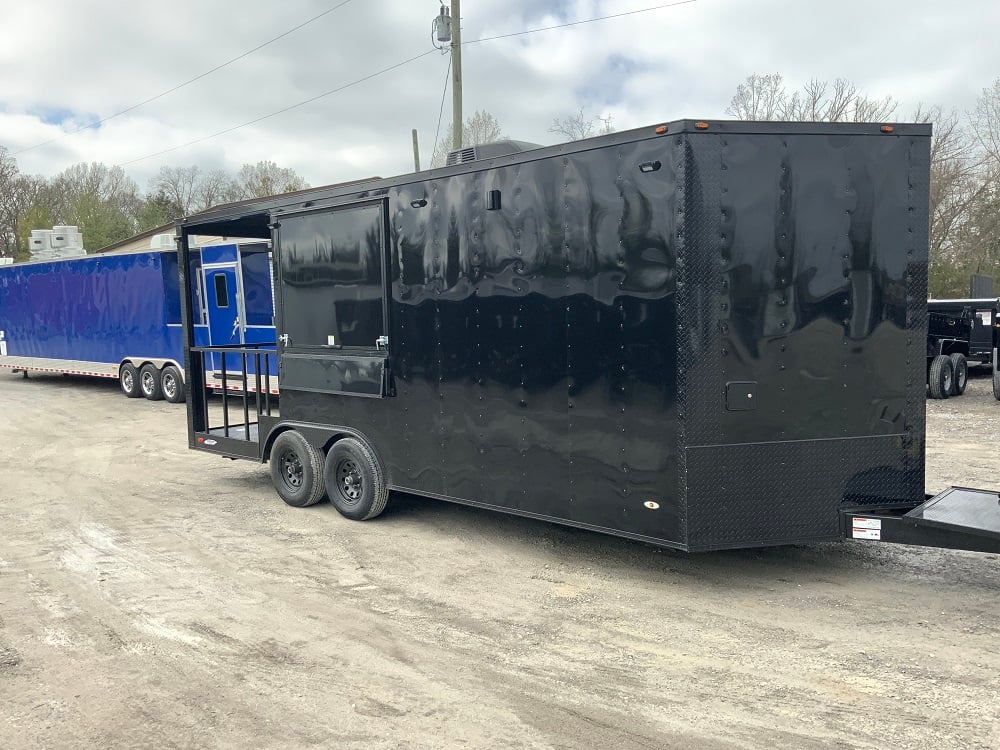 8.5 x 20 Black on Black Concession Food Trailer