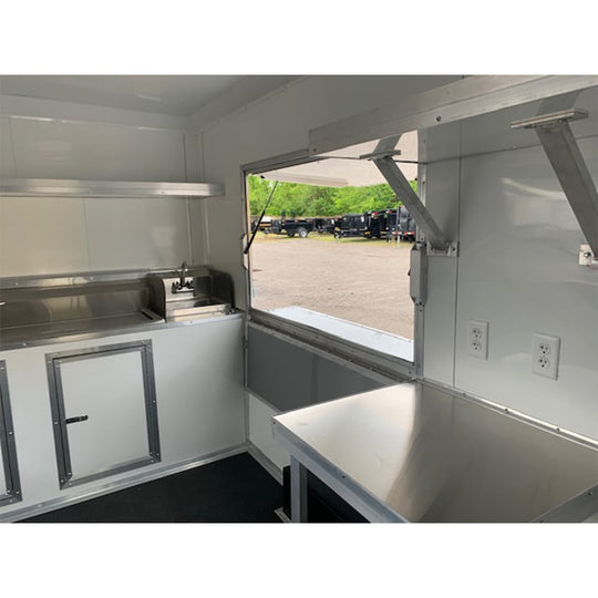 8.5 x 20 White V-Nose Concession Food Trailer