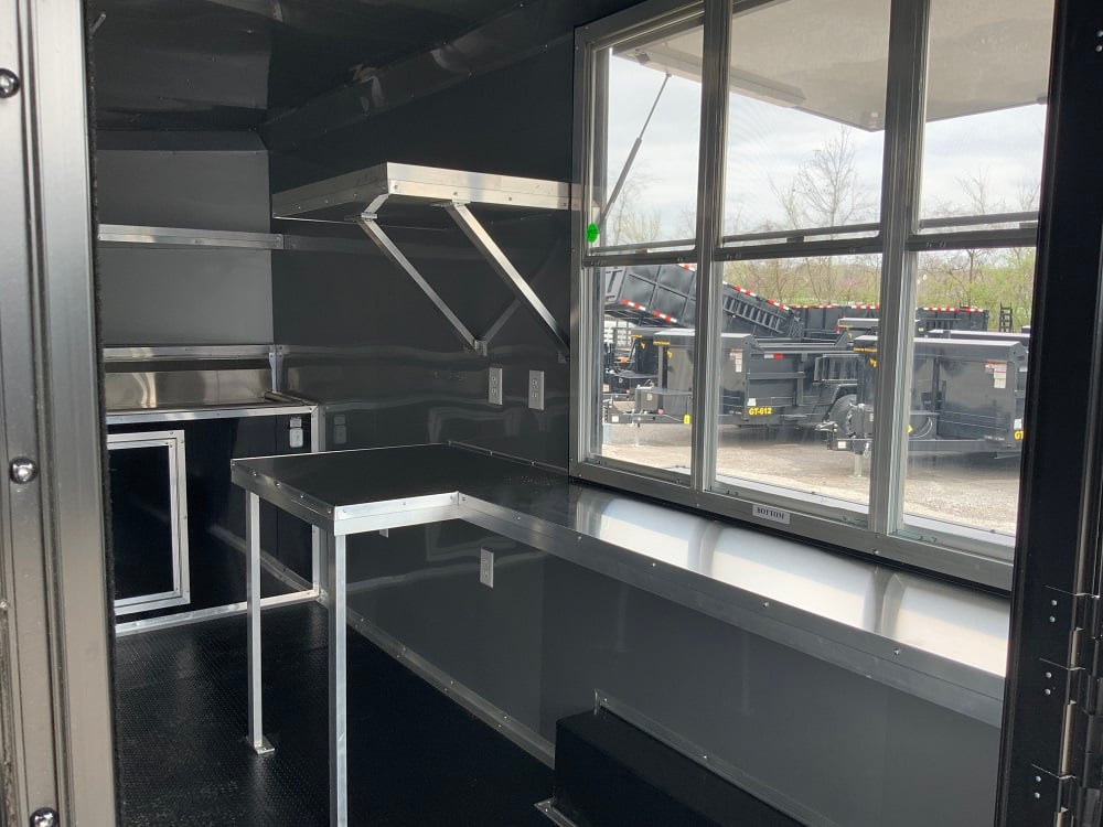 8.5 x 20 Black on Black Concession Food Trailer