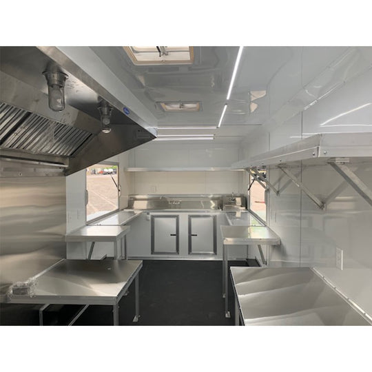 8.5 x 20 White V-Nose Concession Food Trailer