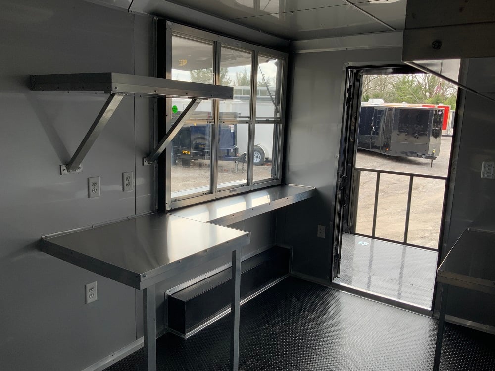 8.5 x 20 Black on Black Concession Food Trailer