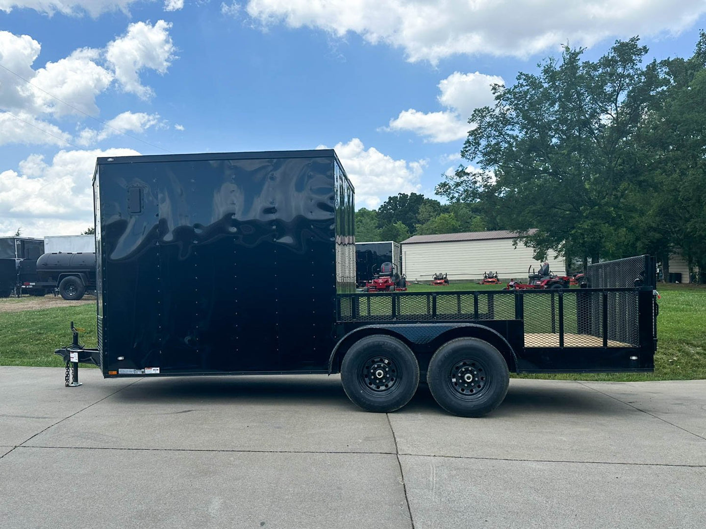 7x18 Black with Blackout Hybrid Enclosed Trailer (2) 7K Axles Storage