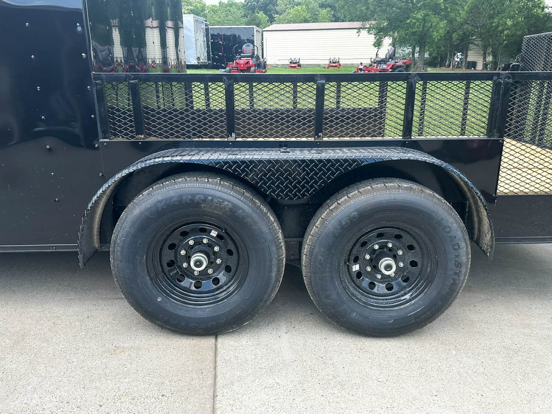 7x18 Black with Blackout Hybrid Enclosed Trailer (2) 7K Axles Storage