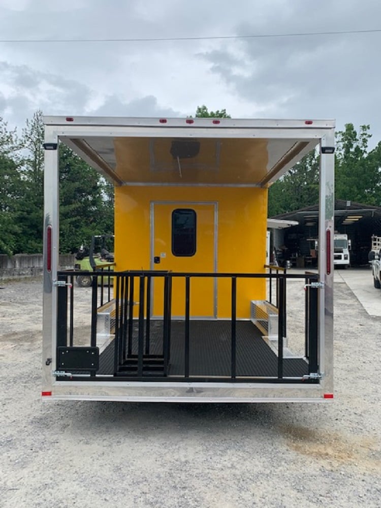 8.5 x 22 Penske Yellow BBQ Vending Concession Food Trailer