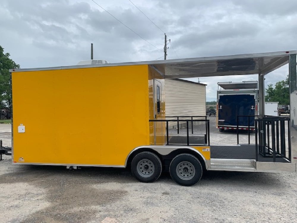 8.5 x 22 Penske Yellow BBQ Vending Concession Food Trailer