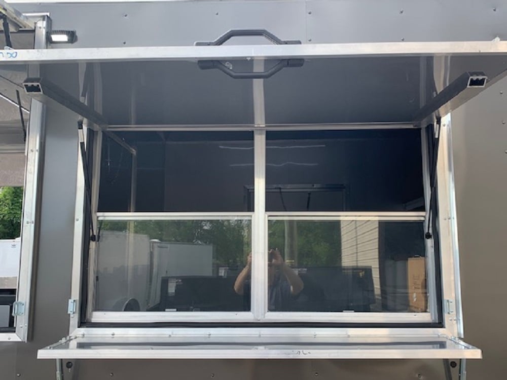 8.5 x 16 Grey Porch Style Concession Food Trailer