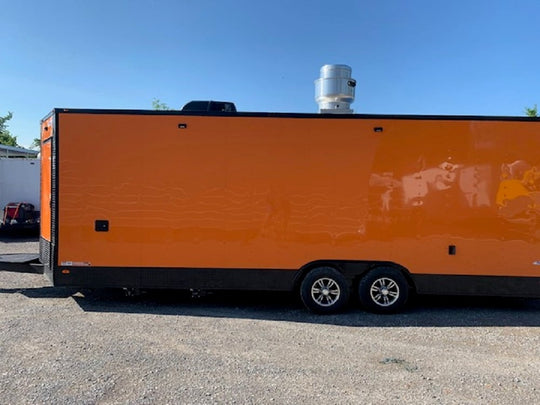 8.5 x 24 Orange Concession Food Trailer