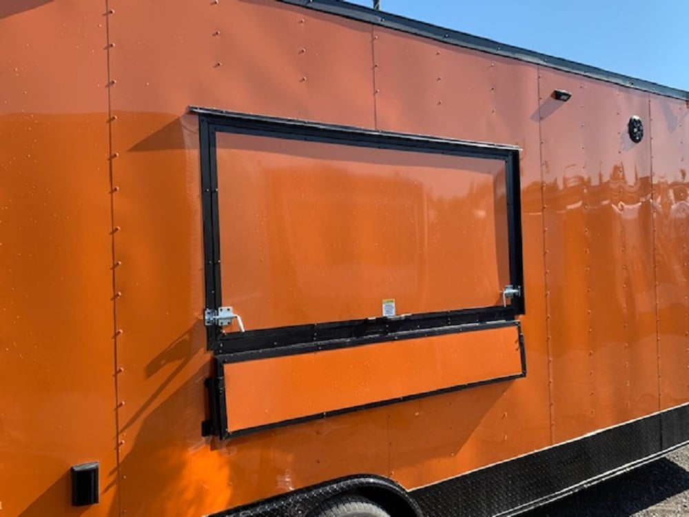 8.5 x 24 Orange Concession Food Trailer