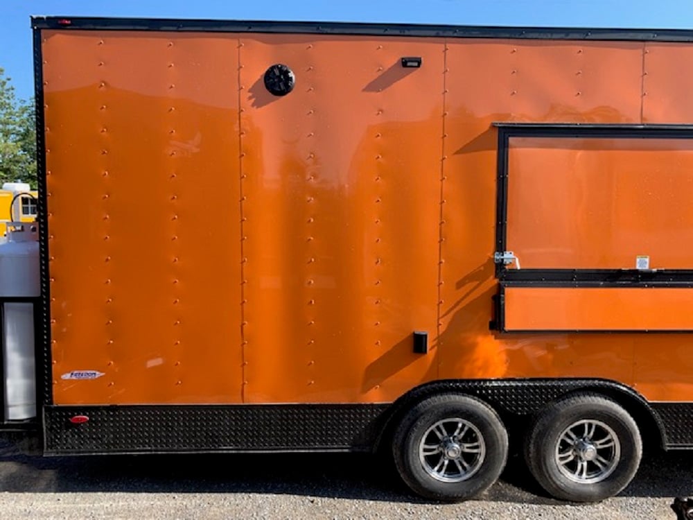 8.5 x 24 Orange Concession Food Trailer