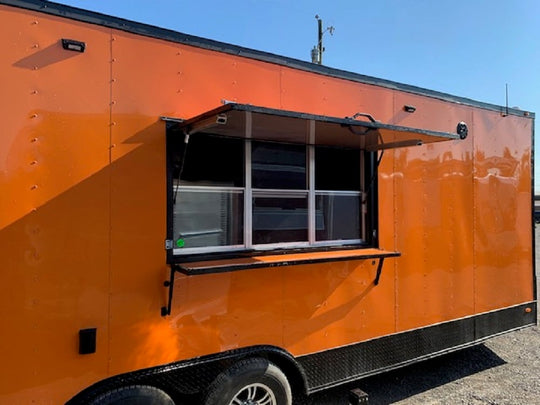 8.5 x 24 Orange Concession Food Trailer