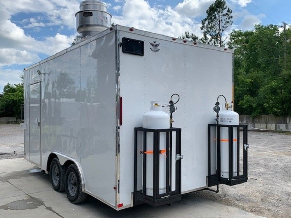 8.5 x 16 White Concession Food Trailer with Appliances