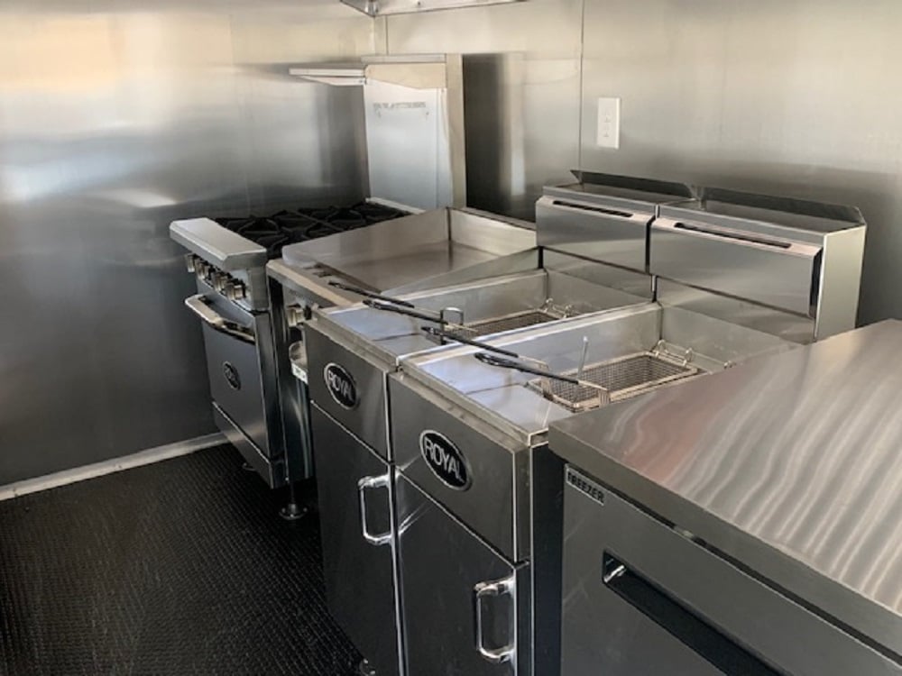 8.5 x 16 White Concession Food Trailer with Appliances