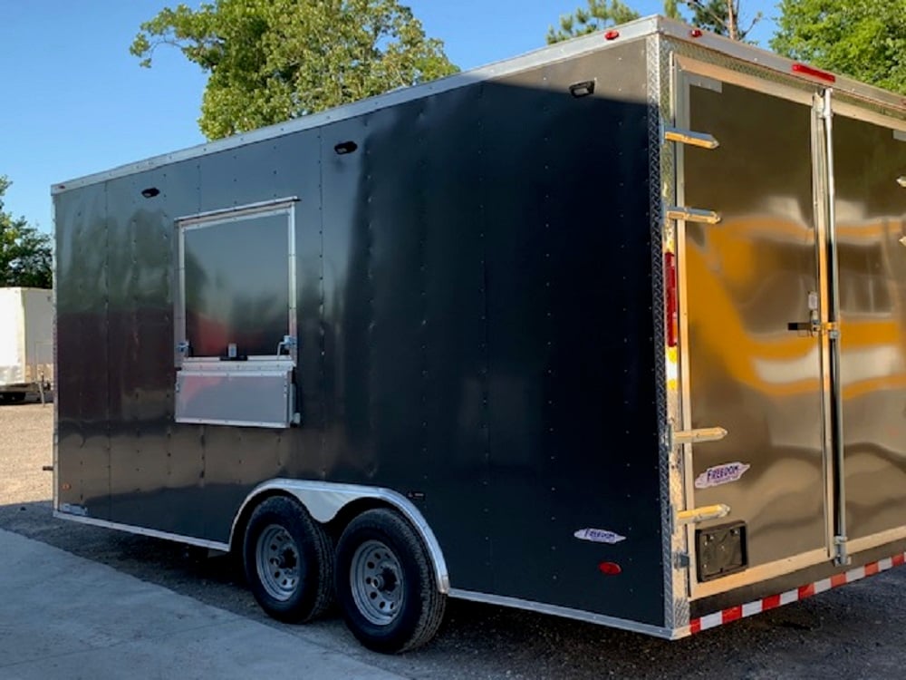 Charcoal Grey 8.5 x 18 Concession Food Trailer