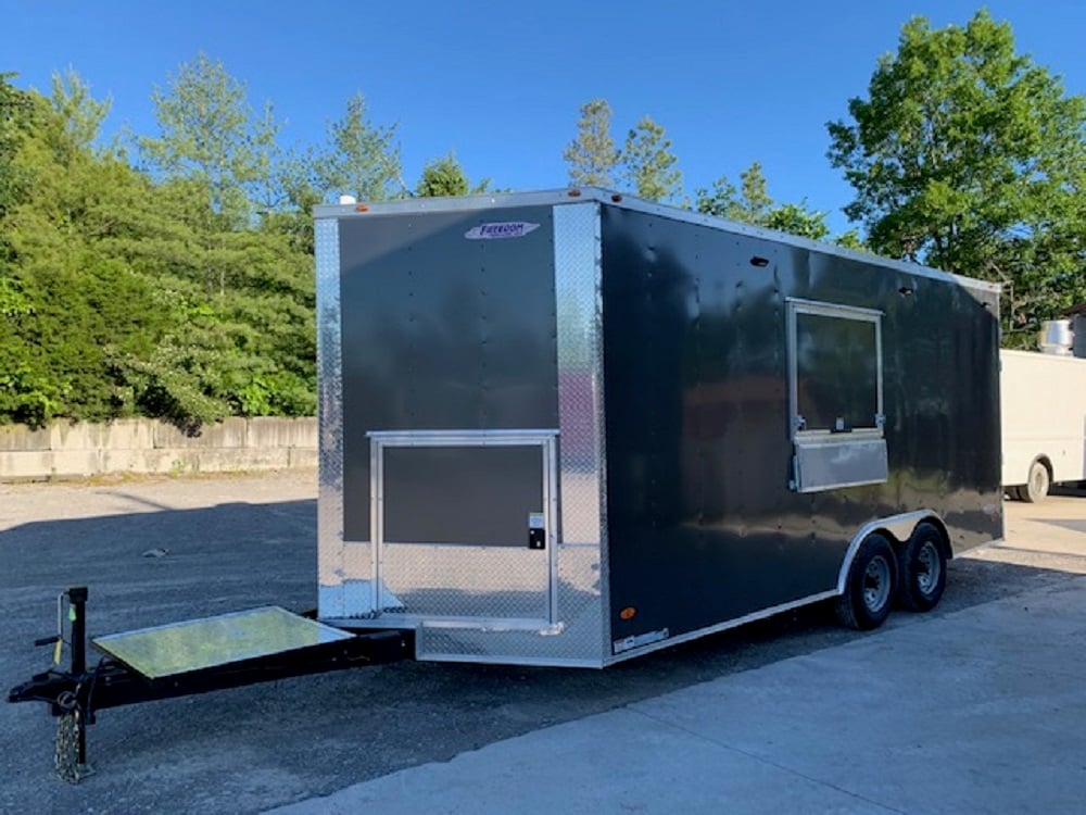 Charcoal Grey 8.5 x 18 Concession Food Trailer