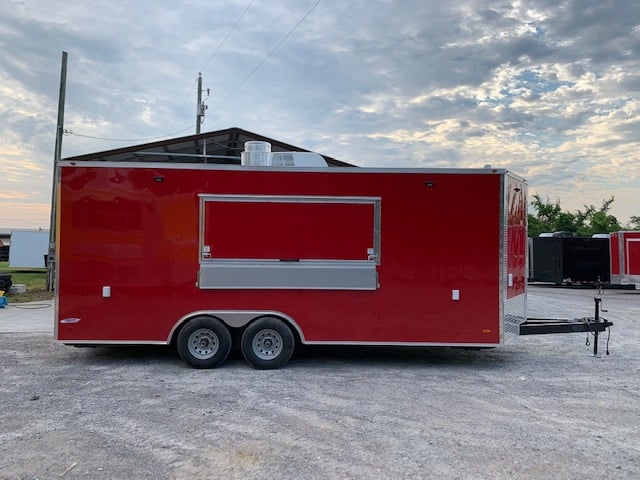 8.5 x 20 Victory Red Food Vending Concession Trailer