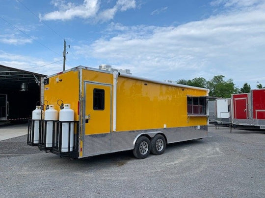 8.5 x 24 Penske Yellow Food Trailer w Restroom and Appliances