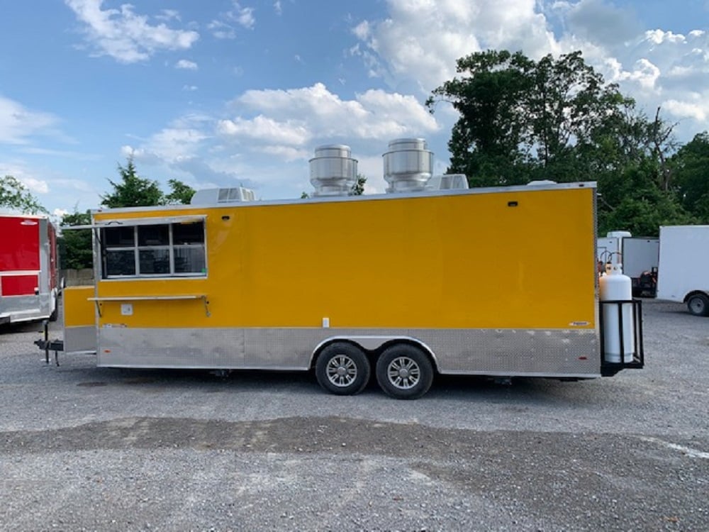 8.5 x 24 Penske Yellow Concession Food Trailer