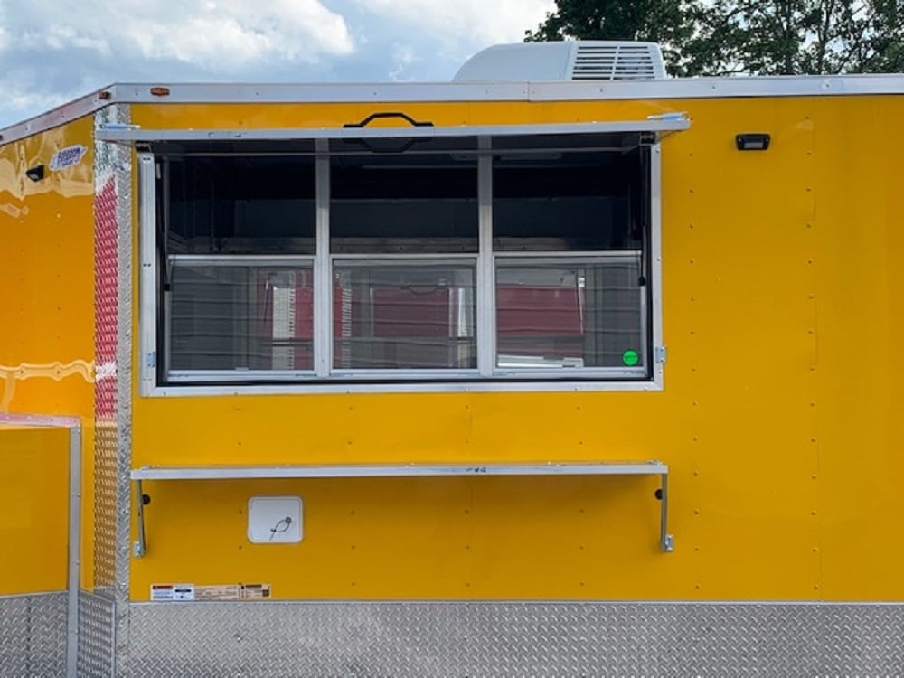 8.5 x 24 Penske Yellow Food Trailer w Restroom and Appliances