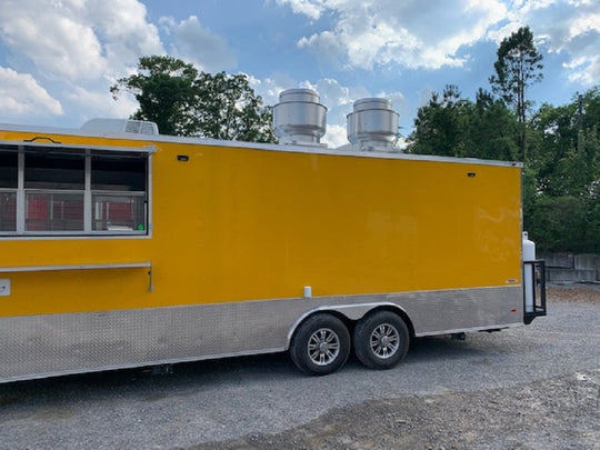 8.5 x 24 Penske Yellow Food Trailer w Restroom and Appliances