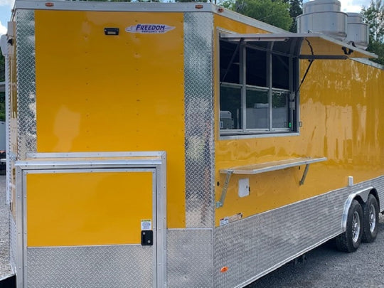 8.5 x 24 Penske Yellow Concession Food Trailer