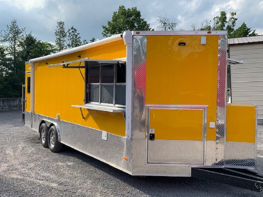 8.5 x 24 Penske Yellow Concession Food Trailer