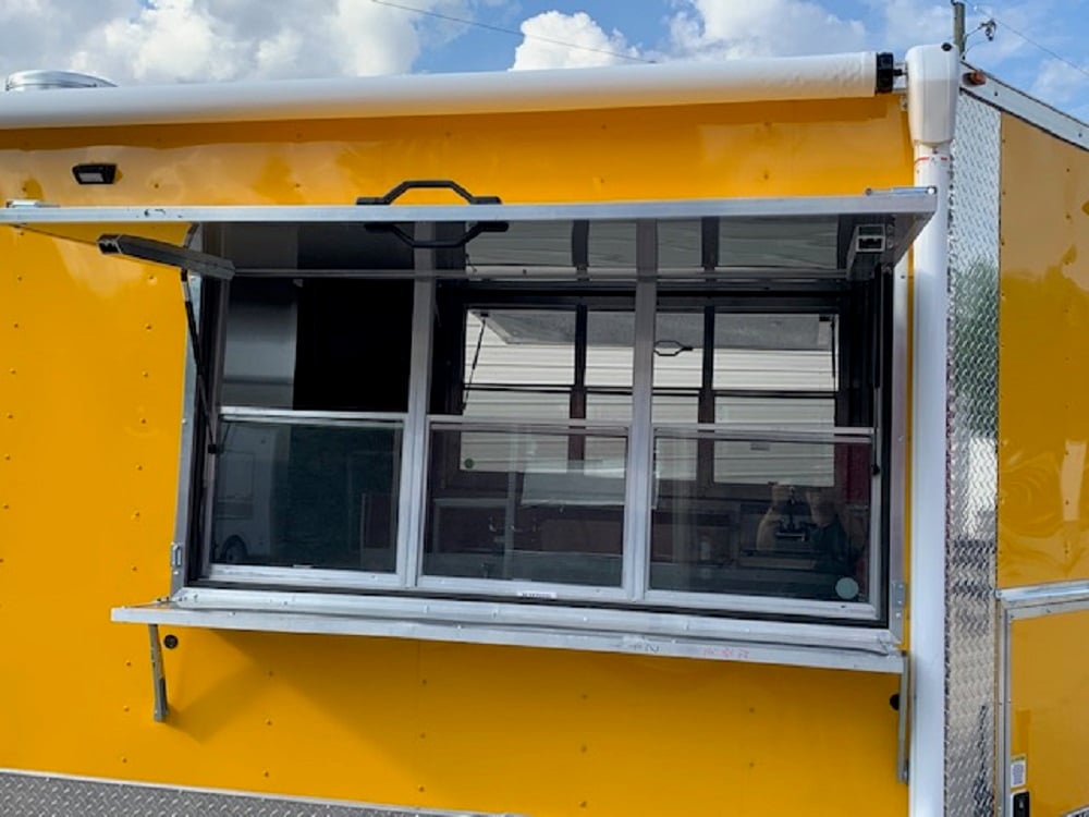 8.5 x 24 Penske Yellow Food Trailer w Restroom and Appliances