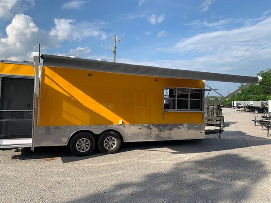 8.5 x 24 Penske Yellow Food Trailer w Restroom and Appliances