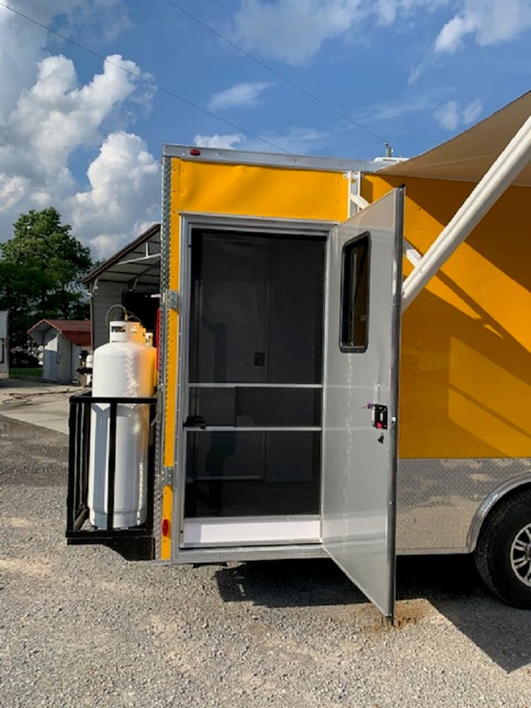 8.5 x 24 Penske Yellow Concession Food Trailer